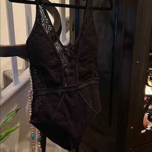 Elegant Black Lace Bodysuit